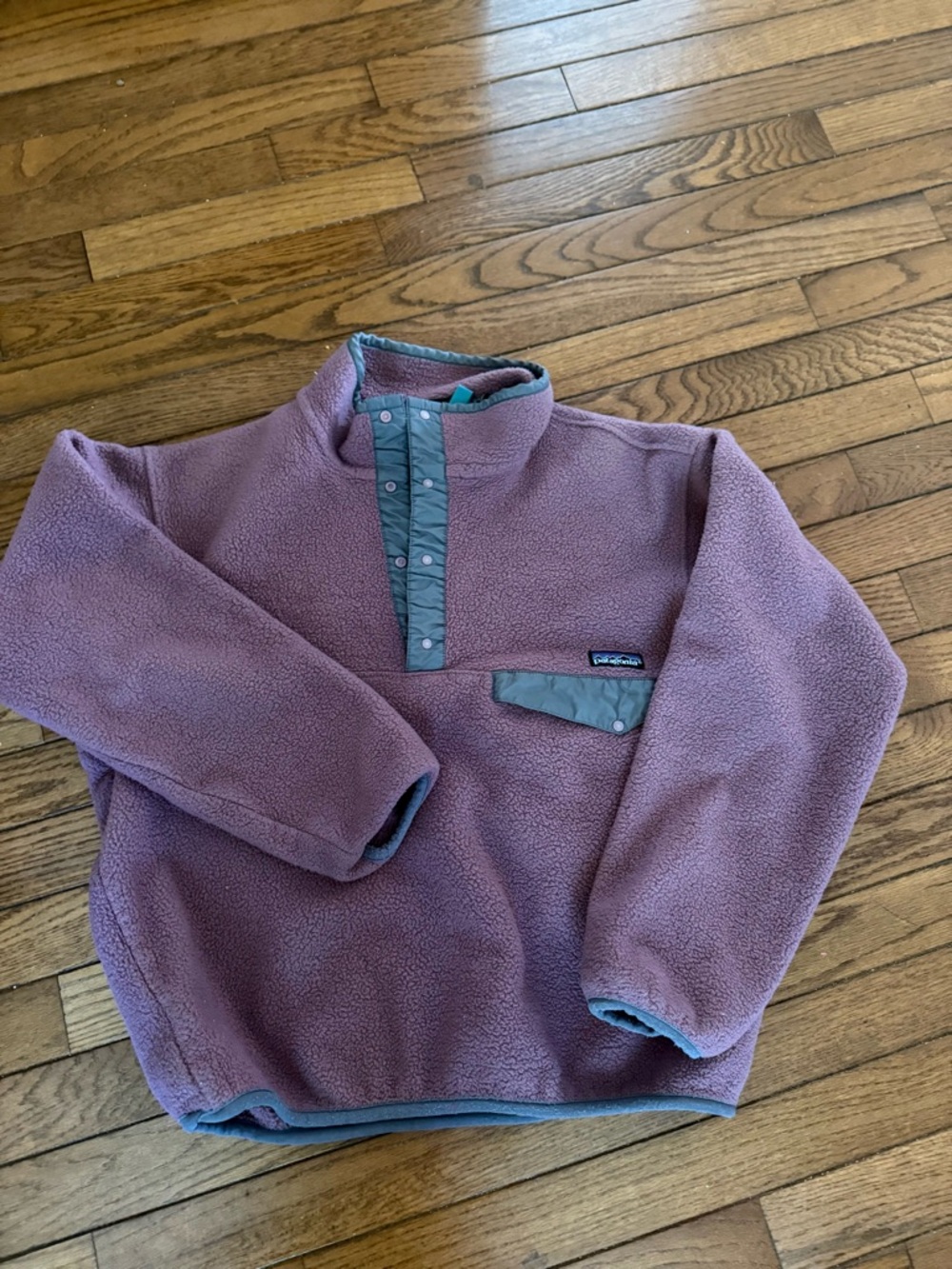 Patagonia Fleece Pullover - Mauve with Grey Trim